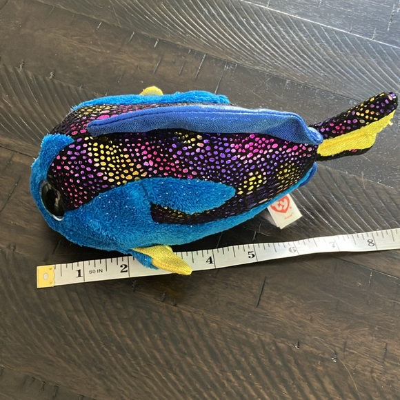 3/$18 - Ty Beanie Boos | Aqua the blue fish stuffed animal - Picture 5 of 6